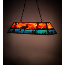 Moose at Lake 6 Light 17" Wide Linear Pendant