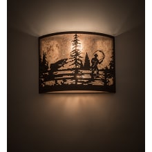 Fly Fishing Creek 2 Light 12" Tall Wall Sconce with Shade