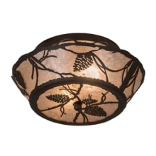 Whispering Pines 2 Light 8" Tall Semi-Flush Ceiling Fixture - Oil Rubbed Bronze Finish