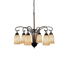 Terra Bone 6 Light 27-1/2" Wide Chandelier with Tiffany Glass Shade