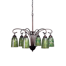 Terra Verde 6 Light 27-1/2" Wide Chandelier with Tiffany Glass Shade