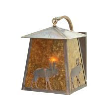 14" Wide Stillwater Lone Moose Curved Arm Wall Sconce