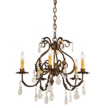 Chantilly 5 Light 24" Wide Crystal Candle Style Chandelier