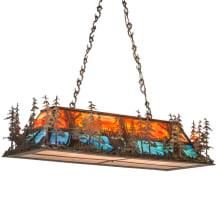 6 Light 54" Wide Billiard Linear Pendant