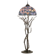 Tiffany Magnolia 3 Light 75" Tall Tree Floor Lamp