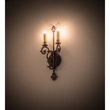 Aneila 2 Light 20" Tall Wall Sconce with Faux Candles