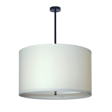 Cilindro White Textrene 4 Light 30" Wide Semi Flush Drum Ceiling Fixture with White Fabric Shade