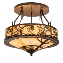 Whispering Pines 4 Light 24" Wide Semi-Flush Ceiling Fixture - Old Copper Pot Finish