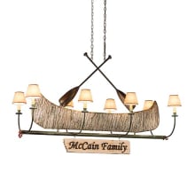 Personalized Canoe 8 Light 24" Wide Linear Chandelier