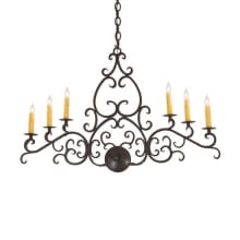 Long Meredith 6 Light 5" Wide Taper Candle Linear Chandelier