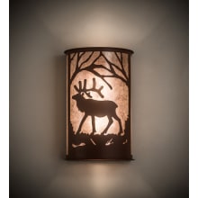 Elk at Dawn 2 Light 20" Tall Wall Sconce