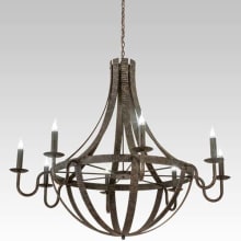 Barrel Stave 8 Light 60" Wide Taper Candle Style Chandelier