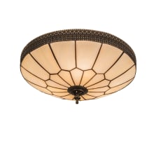 Vincent Honeycomb 3 Light 15" Wide Semi-Flush Bowl Ceiling Fixture with Beige Opal Glass Shade