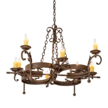 Andorra 8 Light 42" Wide Taper Candle Style Chandelier