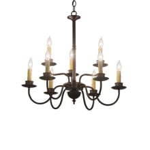 Ean 9 Light 24" Wide Taper Candle Style Chandelier