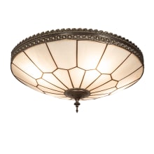 Vincent Honeycomb 4 Light 21" Wide Semi-Flush Bowl Ceiling Fixture with Clear, Frosted Glass Shade - Mahogany Bronze Finish