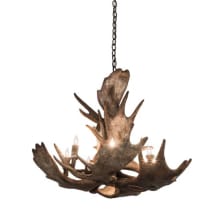 Antlers 10 Light 33" Wide Antler Candle Style Chandelier