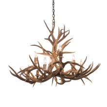 Antlers 10 Light 42" Wide Antler Candle Style Chandelier