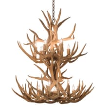 Antlers 12 Light 34" Wide Antler Candle Style Chandelier