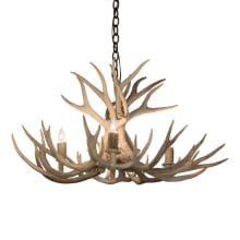 Antlers 4 Light 32" Wide Antler Candle Style Chandelier