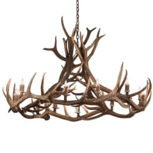Antlers 12 Light 56" Wide Antler Candle Style Chandelier