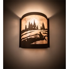 Canoe At Lake Right 12" Tall Wall Sconce