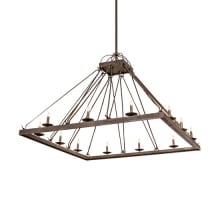 Square Retreat 12 Light 85" Wide Taper Candle Style Chandelier