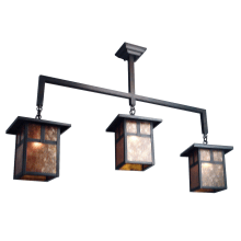 Hyde Park 3 Light 47" Wide Linear Chandelier with Brown Glass Shade