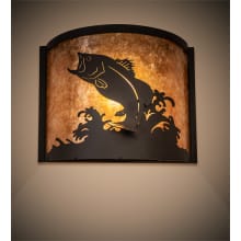 Leaping Bass 10" Tall Wall Sconce with Shade