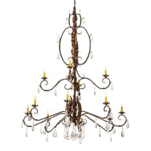 Valentina 12 Light 56" Wide Crystal Candle Style Chandelier