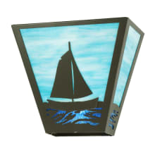 Sailboat 2 Light 12" Tall Wall Sconce