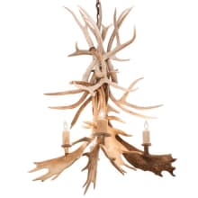Antlers 4 Light 28" Wide Antler Candle Style Chandelier