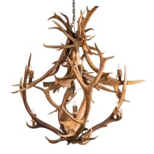 Antlers 10 Light 55" Wide Antler Candle Style Chandelier