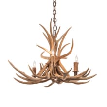 Antlers 4 Light 29" Wide Antler Candle Style Chandelier