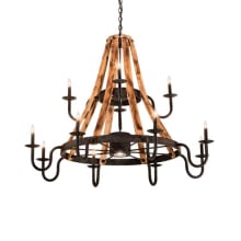Barrel Stave 12 Light 54" Wide Taper Candle Style Chandelier