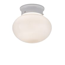 Bola 8" Wide Semi-Flush Ceiling Fixture with Milk White Glass Shade - White Finish