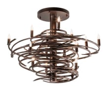 Long Cyclone 15 Light 24" Wide Taper Candle Style Chandelier