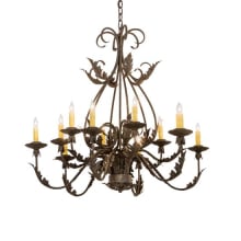 French Elegance 12 Light 36" Wide Taper Candle Style Chandelier