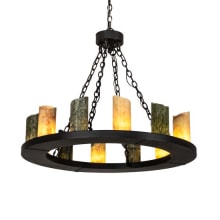 Loxley 12 Light 36" Wide Pillar Candle Ring Chandelier