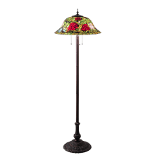 Tiffany Rosebush 3 Light 62" Tall Buffet Floor Lamp