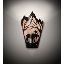 Moose at Dawn Right 12" Tall Wall Sconce