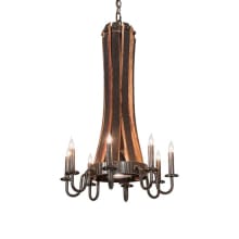 Barrel Stave 8 Light 20" Wide Taper Candle Style Chandelier