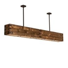 8 Light 120" Wide Wood Linear Pendant