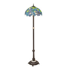 Tiffany Wisteria 3 Light 62" Tall Buffet Floor Lamp