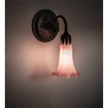 Pink Pond Lily 10" Tall Wall Sconce