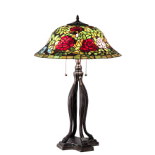 Tiffany Rosebush 3 Light 30" Tall Buffet Table Lamp