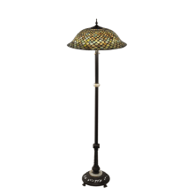Tiffany Fishscale 3 Light 62" Tall Buffet Floor Lamp