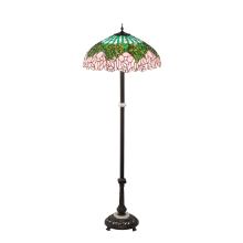 Tiffany Cabbage Rose 3 Light 62" Tall Buffet Floor Lamp