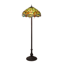 Tiffany Hanginghead Dragonfly 3 Light 62" Tall Buffet Floor Lamp