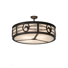 Horseshoe 4 Light 30" Wide Semi-Flush Drum Ceiling Fixture